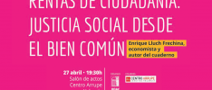 Valencia: Presentación del cuaderno <i>Rentas de ciudadanía. Justicia social desde el bien común</i>