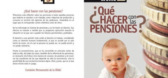 Os presentamos el nuevo Cuaderno HOAC número 5 que lleva el título “¿Qué hacer con las pensiones?”