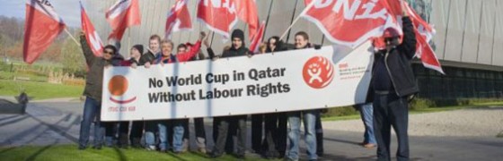 Campaña sindical contra el Mundial de Fútbol de Qatar