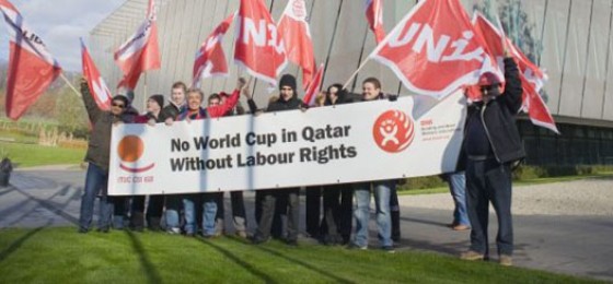Campaña sindical contra el Mundial de Fútbol de Qatar