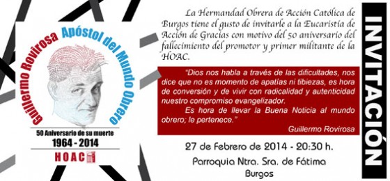 Burgos: Eucaristía de Acción de Gracias por Guillermo Rovirosa