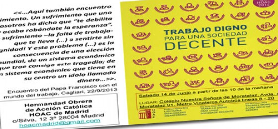 Madrid: La HOAC reclama “trabajo digno para una sociedad decente”