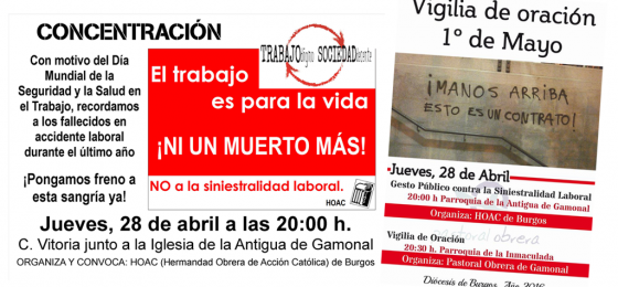 Burgos: Recordando las muertes en el trabajo y conmemorando el Primero de Mayo