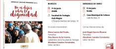 Presentación del libro «No os dejéis robar la dignidad» en Burgos y en Miranda de Ebro