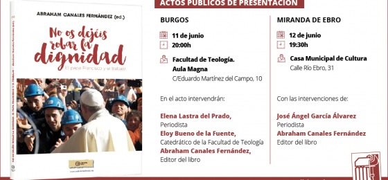 Presentación del libro «No os dejéis robar la dignidad» en Burgos y en Miranda de Ebro