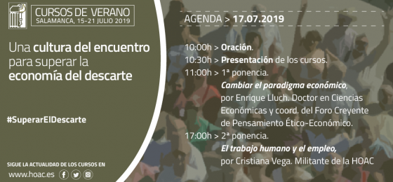 Cursos de Verano. Agenda del día | 17.07.2019