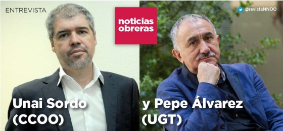 Unai Sordo: «Hay que consolidar un modelo laboral más justo»; Pepe Álvarez: «El Gobierno debe ser sensible a los más necesitados»