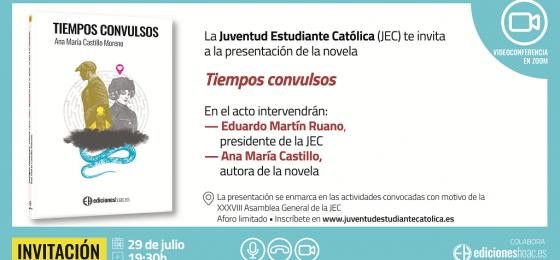 Presentación de la novela Tiempos convulsos a militantes y antiguos militantes de la Juventud Estudiante Católica (JEC)